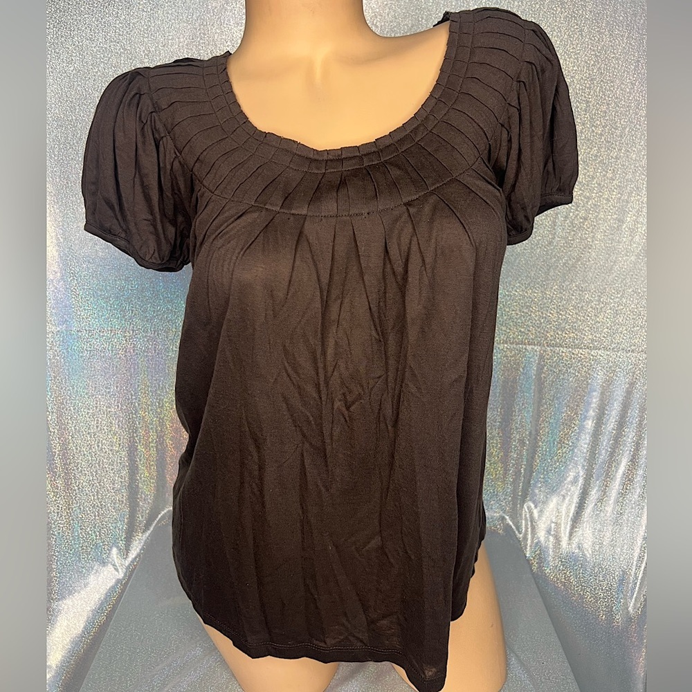 Michael Kors top brown Rutched swoop neck luxe classy luxury classic timeless